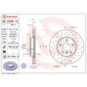 BMW 1 Series Brake Rotor (1) - Front - Brembo OE - Premium Xtra Cross Drilled UV Coated - `01-`17 BMW 1 Series Brake Rotor (1) - Front - Brembo OE - Premium Xtra Cross Drilled UV Coated - `01-`17
